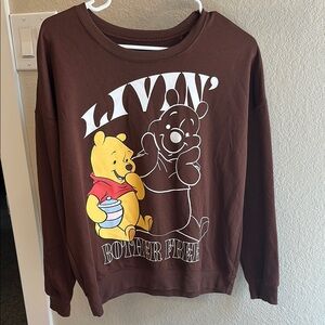 Disney Winnie the Pooh Brown Crew Neck Sweater